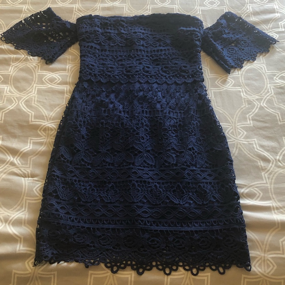 Navy blue lace dress
